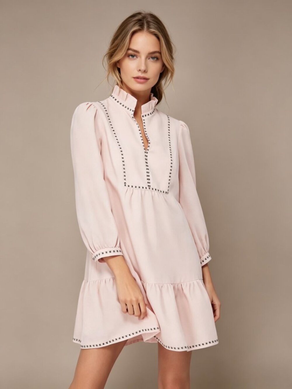 NWT Tuckernuck Bermuda Pink Palmerston Dress sz XS Long Sleeve Linen Blend Mini